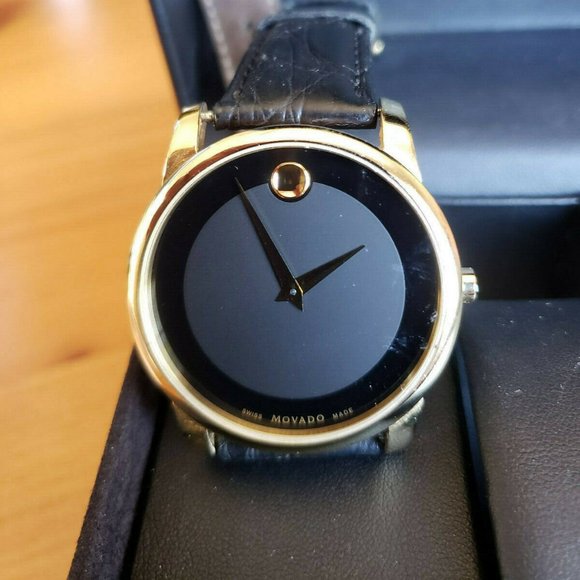 Movado Other - Movado Museum Mens Watch Black and Gold